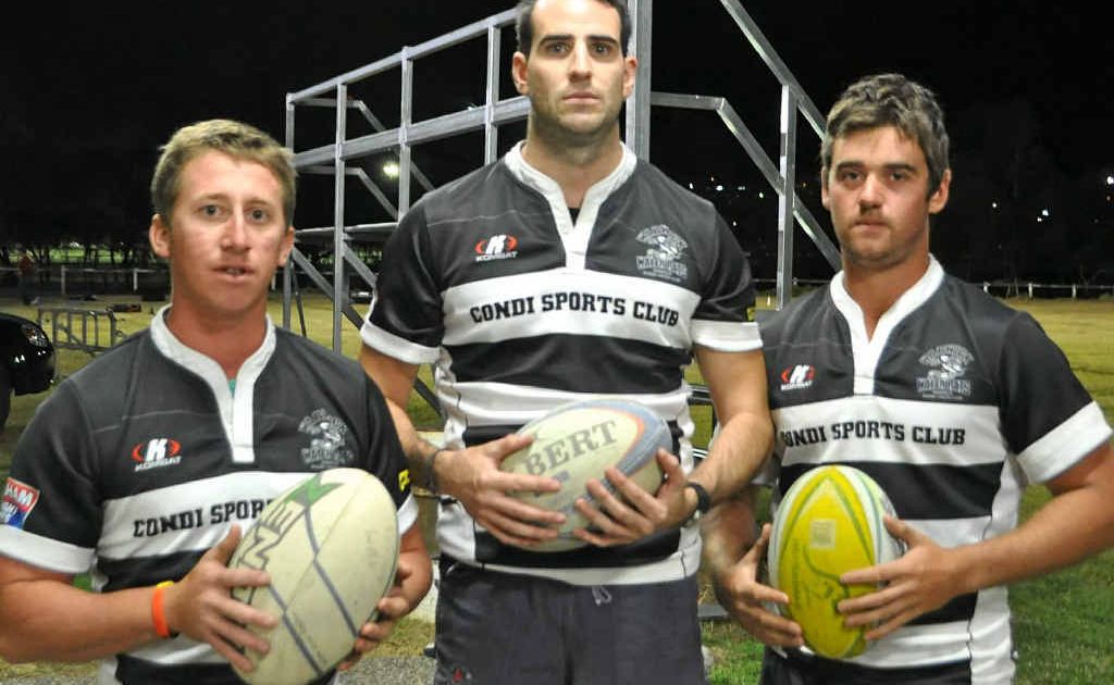 Warwick Water Rats players Matt Wheatley, Dave Young and Sam Waugh front up for their last training session before their home game against Chinchilla River Rats.
